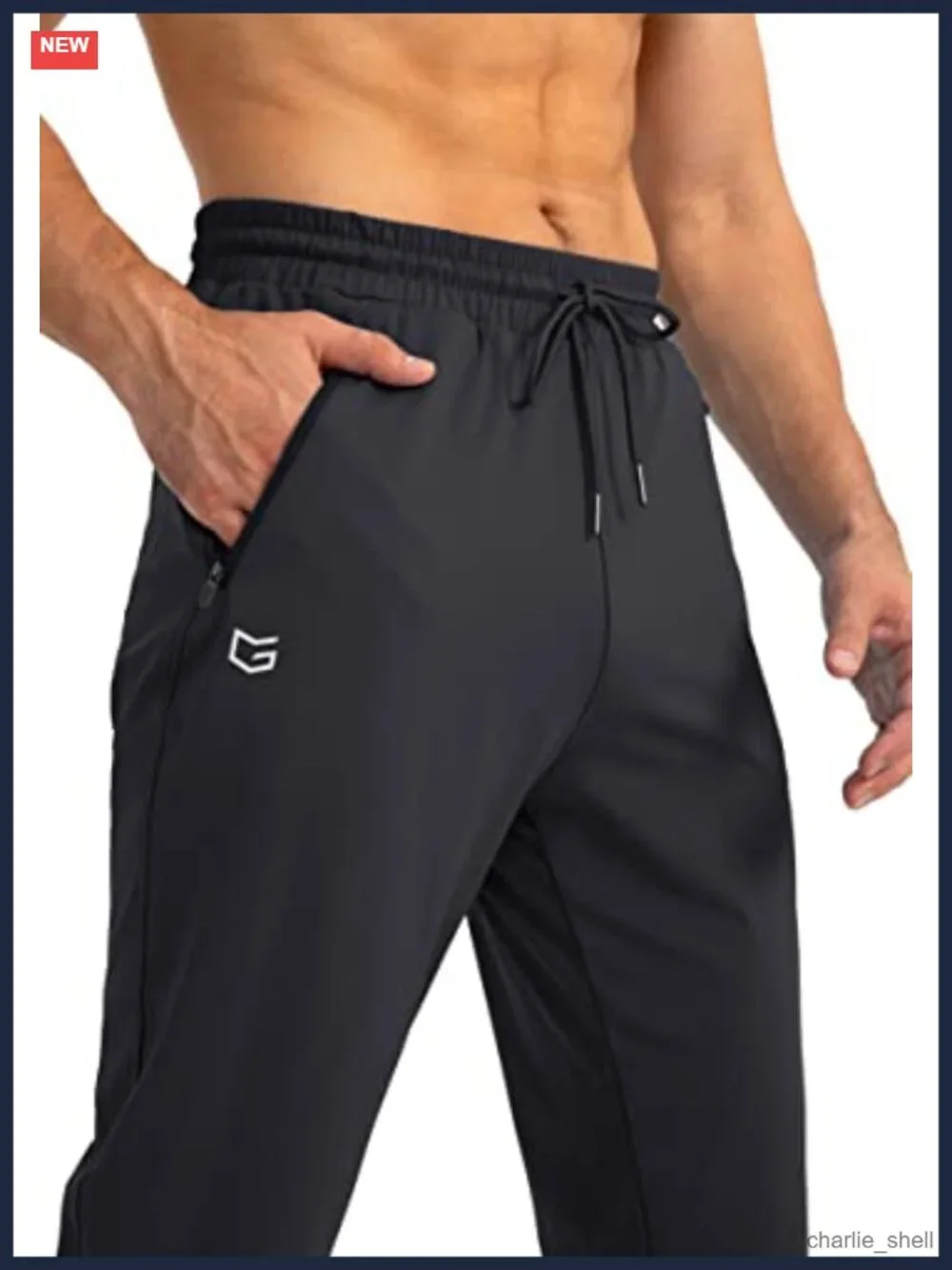 Men's Sweatpants Tapered Joggers with 3 Zipper Pockets Stretchy Athletic Pants